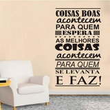 Adesivo De Parede Frase Coisas Boas-eg 60x100cm