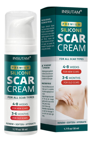 Gel De Crema De Silicona Avanzada Para Cicatrices, 1.76 Oz,