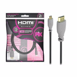 Cabo Hdmi X Micro Hdmi Blindado 1.4 Ethernet 4k 2 Mts