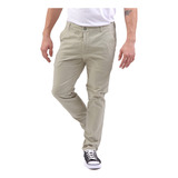 Pantalón Chino Slim De Gabardina Gris Ceniza