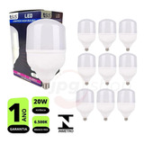 Kit 10x Lâmpadas Led Bulbo 20w Branca Fria 6.500k E27