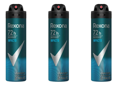 Desodorante Aero Rexona 150ml Masc Impacto-kit C/3un