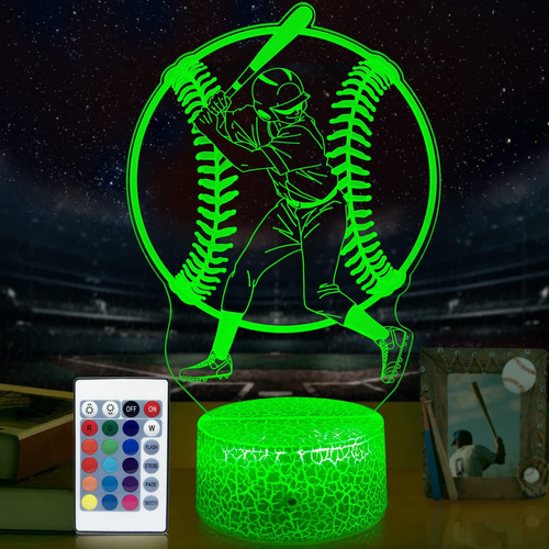 Gimfry Luz Nocturna De Béisbol, Regalos De Béisbol Geniales 