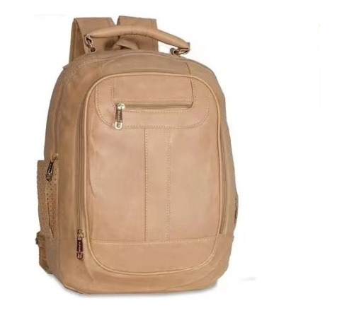 Mochila Bolsa Sintética Couro Adulto Unissex Porta Notebook