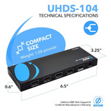 Orei Ultrahd 4k  60 Hz 1 X 4 Hdmi Splitter 1 In 4 Out 4 Pue