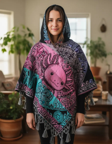 Capa Poncho Ajolote Mañanita Artesanal Para Dama