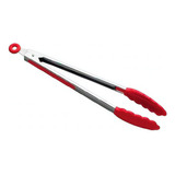 Pegador De Inox / Silicone Redondo Vermelho 31cm