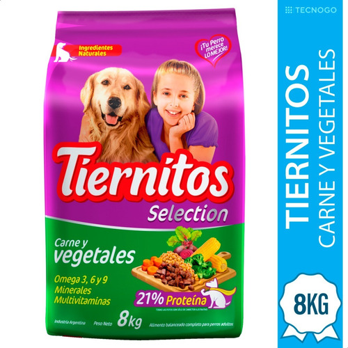 Alimento Perros Tiernitos Carne Y Vegetales 8kg Balanceado