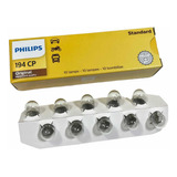 Caja 10 Focos T10 194 Cp 12v Philips Halógeno Standard 4w