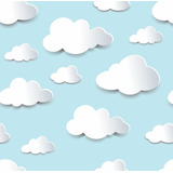 Adesivo De Parede Céu Azul Nuvem Nuvens Quarto Infantil 10m