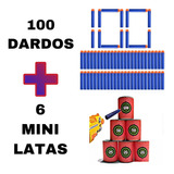 Dardos Nerf Balas 100 Piezas + 6 Mini Latas Objetivos