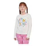 Polera Niña Kids Manga Larga Fun Blanco Corona