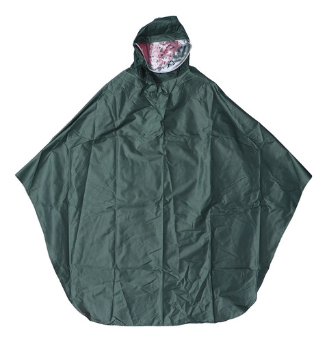 Poncho Reflectante Para Bicicleta Con Mangas, Verde Militar,