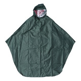 Poncho Reflectante Para Bicicleta Con Mangas, Verde Militar,