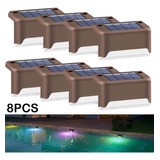 8 Luces Laterales Solares Coloridas De La Piscina Llevadas L