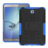 Funda Para Galaxy Tab S2 8.0 Rigida Doble Capa Azul Soporte