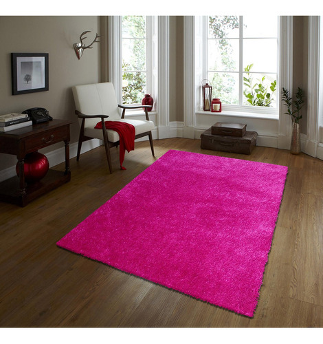 Tapete Decorativo Sala Peludo Shag Rosa / Fiusha 1.40x2.0mts