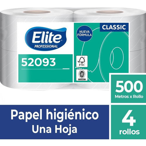 Papel Higienico Elite 500 Metros 4 Unidades