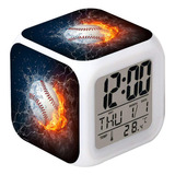 Cointone Led Reloj Despertador Béisbol Quema Deporte Creativ