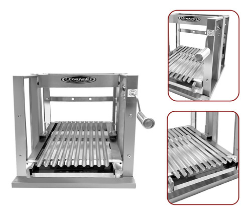 Churrasqueira Total Inox 485 Com Grelha Argentina Elevatória