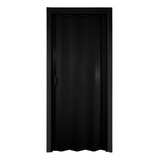 Porta Correr Sanfonada Pvc 80cm Preta Completa Para Quarto Cor Preto