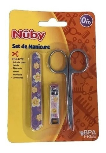 Set De Manicura Para Bebe Nuby Alicate Tijera Y Limas Suaves