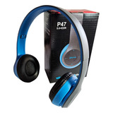 Audífono Inalámbrico Bluetooth P47 Diadema Color Negro-azul