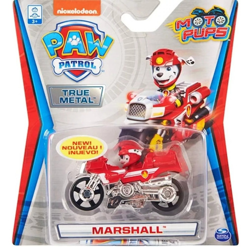 Paw Patrol Vehículo Con Figura True Metal 7 Cm Original 