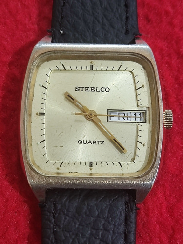 Reloj Hombre Steelco Quartz, Doble Fechador (vintage).