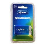 Bateria Recarregável 9 Volts Knup 9v 450mah Original