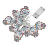 Cadena De Luces Led, 10 Luces Led Con Forma De Calavera, Luc