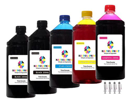 Refil 1250ml Tinta Compatível Epson L3110 L3150 L3250 L5190