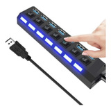 Extensor Usb Hub 2.0 7 Portas Cabos Régua Multi Entradas