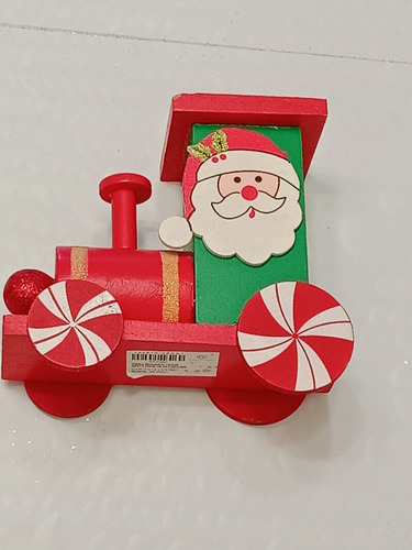 Adorno Navideño Tren Trineo De Navidad Usado Madera-ceramica