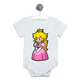 Body Enterito Bebé Manga Larga Princesa Mario Bross Algodon