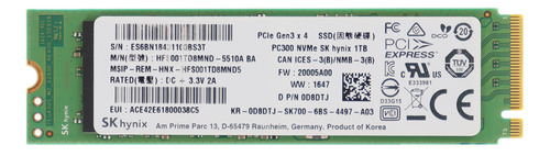 Ssd Sk Hynix Pc300 1tb M.2 2280 Nvme Pcie 3.0 - 1,800 Mb/s