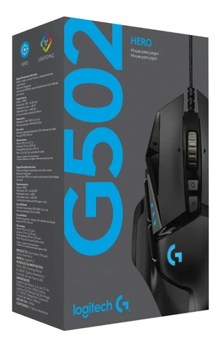 Mouse De Juego Logitech Gamer G Series Hero 16k G502 Negro