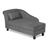 Muebles Reposet Chaise Lounge Elora Lino Gris Sofa Sillon