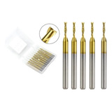 Kit 10 Brocas 1mm 2 Flautas 1/8 Cnc Router Madera Plasticos