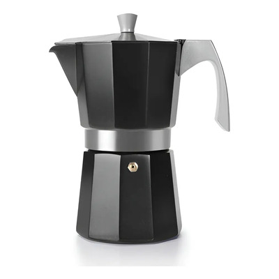 Cafetera Italiana Ibili Evva 12 Tazas Aluminio Negro 600mL | Meses sin interés