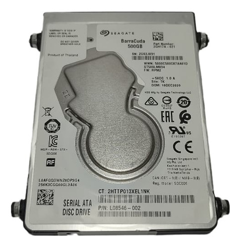 Hd 500gb 2.5'' Sata Disco Rígido Interno Notebook