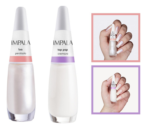 Kit Esmalte Impala Combinação Misturinha Lua + Top Pop