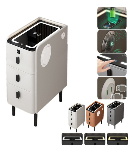 Buro Inteligente Mesa De Noche Organizador Recamara Mueble