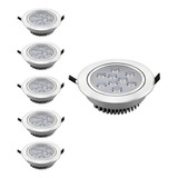 Pack X5 Focos Led Embutidos Foco Led Embutido Foco Led 9w