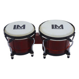 Bongos Lm Drums Bd-105r - Madera Cuero 6.5 Y 7.5  Vino