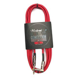 Cable Instrumentos Plug Western 3mts Angulado Textil Rojo