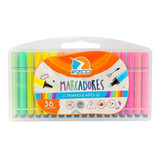 Marcadores Triangulares Ezco Estuche Plastico X 36 Colores 