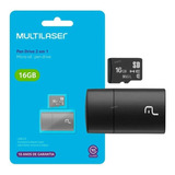 Adaptador Pendrive + Cartão De Memória 16gb Classe 10 Mc162