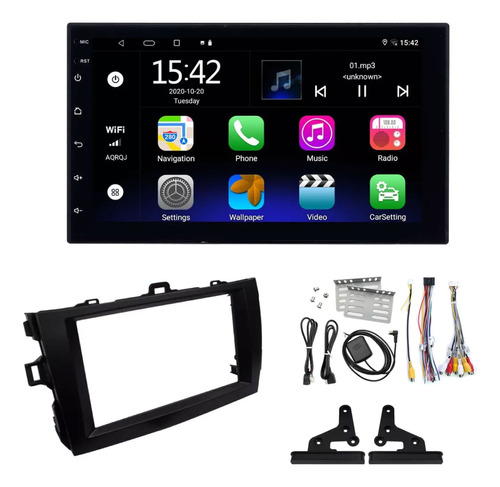 Stereo Pantalla 7 Android Bt + Adaptador Toyota Corolla 2009