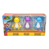 Super Mario Multipack Yoshi Amarillo Morado Celeste Jakks Cd